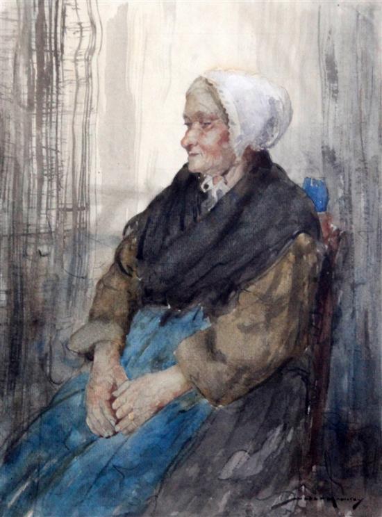 William Lee Hankey (1869-1952) Portrait of Madame Réné 13.25 x 9.75in.